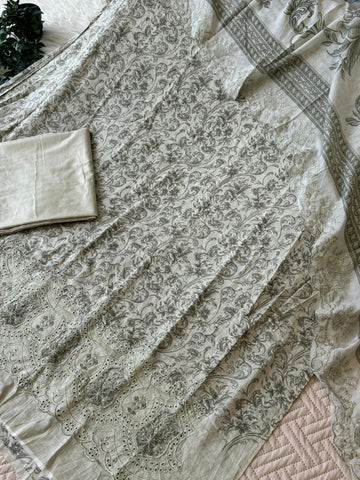 Cotton Embroidered Suit Ft. Cotton Dupata-1