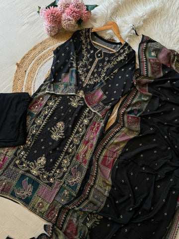 Comfy Muslin Suit with aari work-149