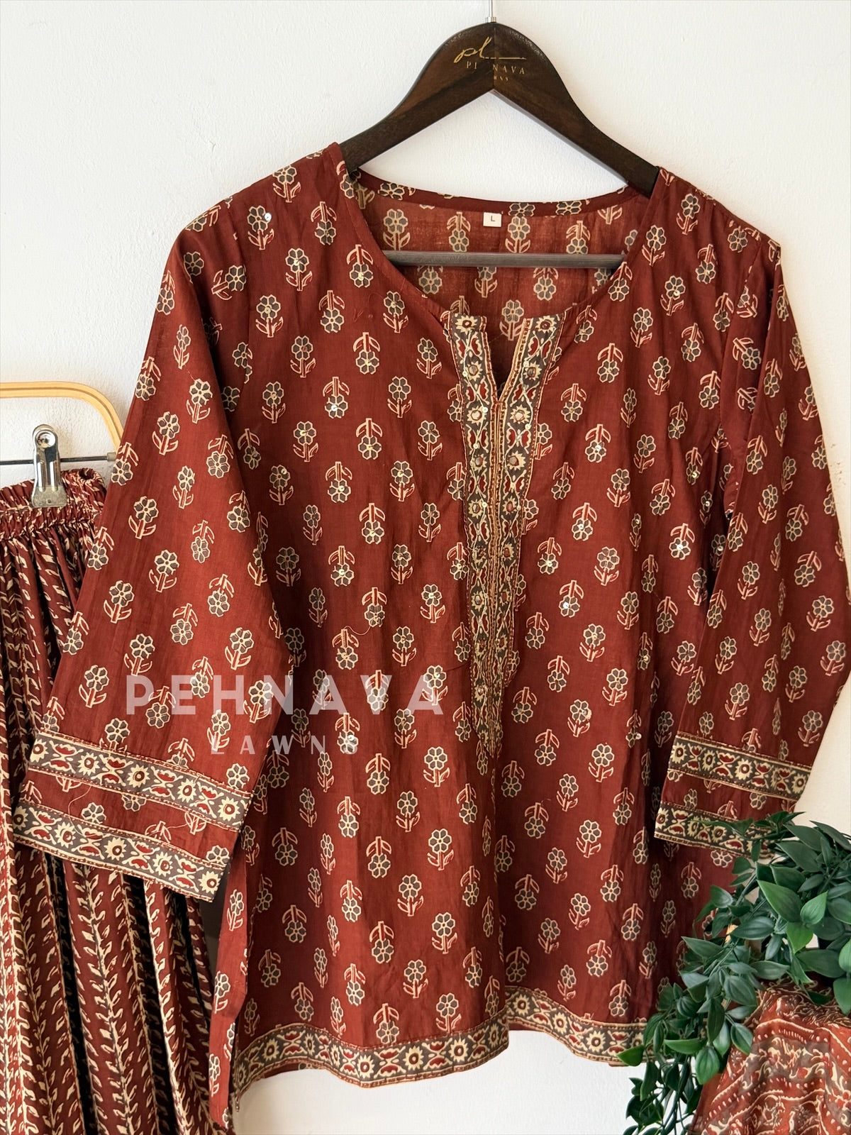 Floral Block Print Skirt Set-1035