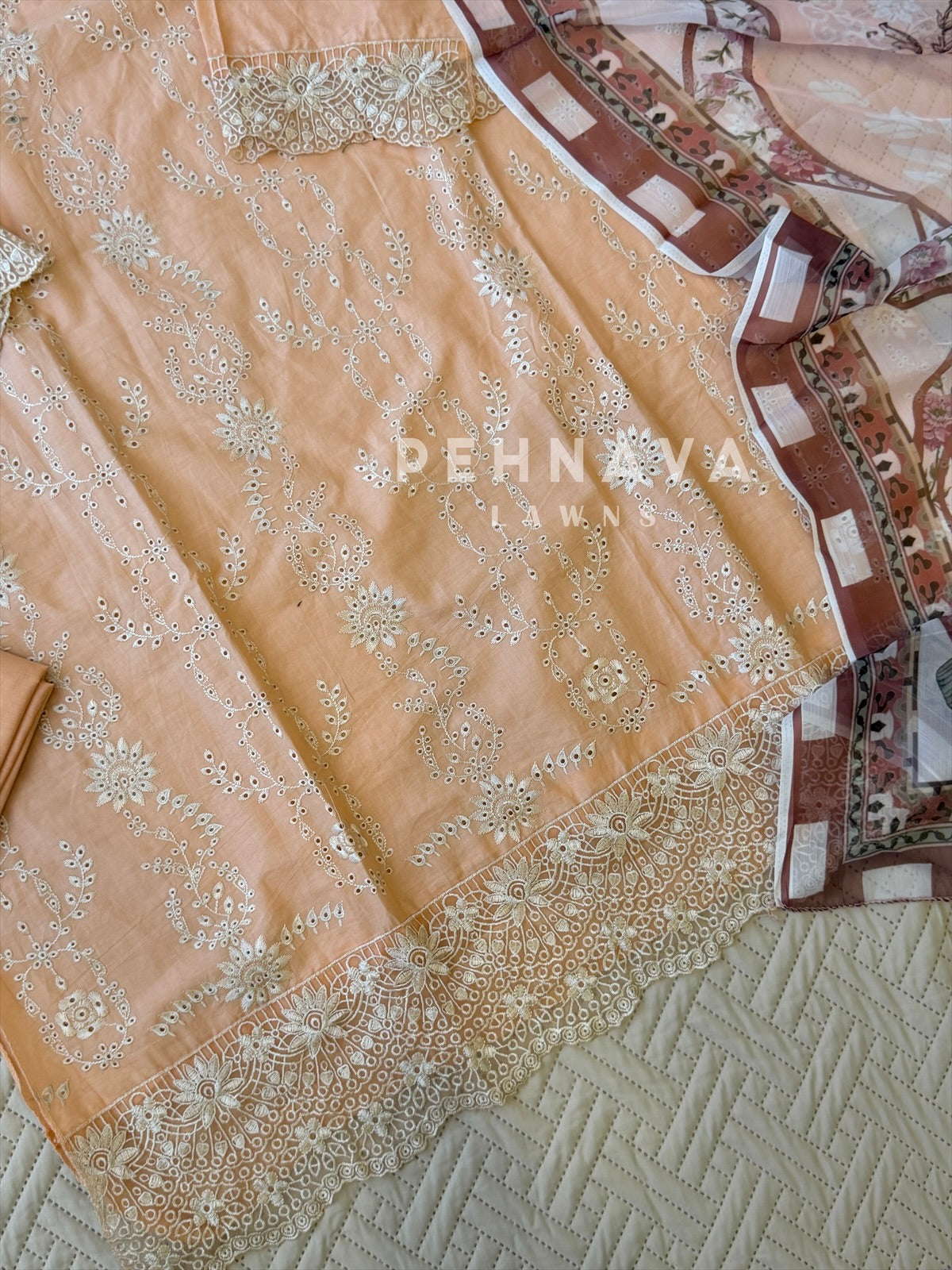 Embroidered Semi Stitched Suit - 2182