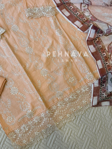Embroidered Semi Stitched Suit - 2182