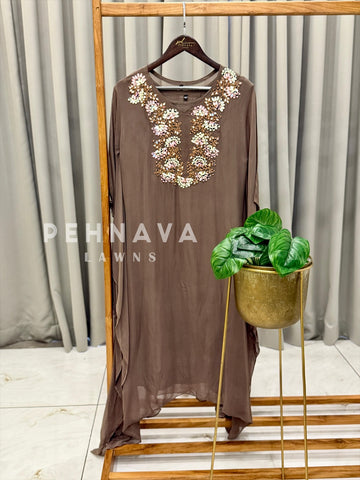 Floral Mirror-Work Kaftan Suit 2584