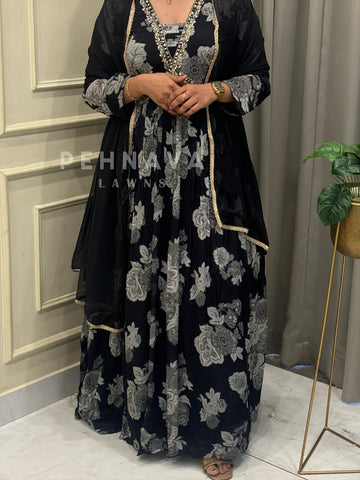 V-Neck Embellished Gown