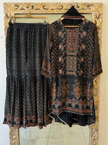 Crepe Rajwadi  suit with sharara-1