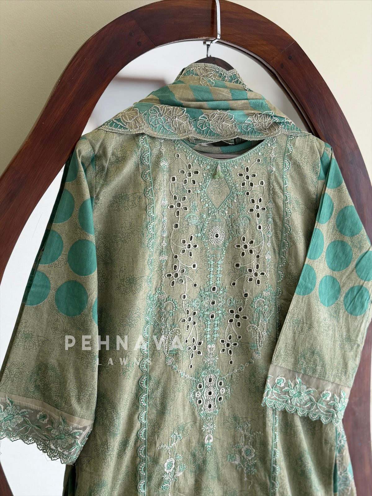 Embroidered Printed Suit Set-2001-5