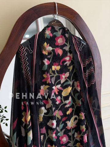 Floral Embroidered Unstitched Suit 3490