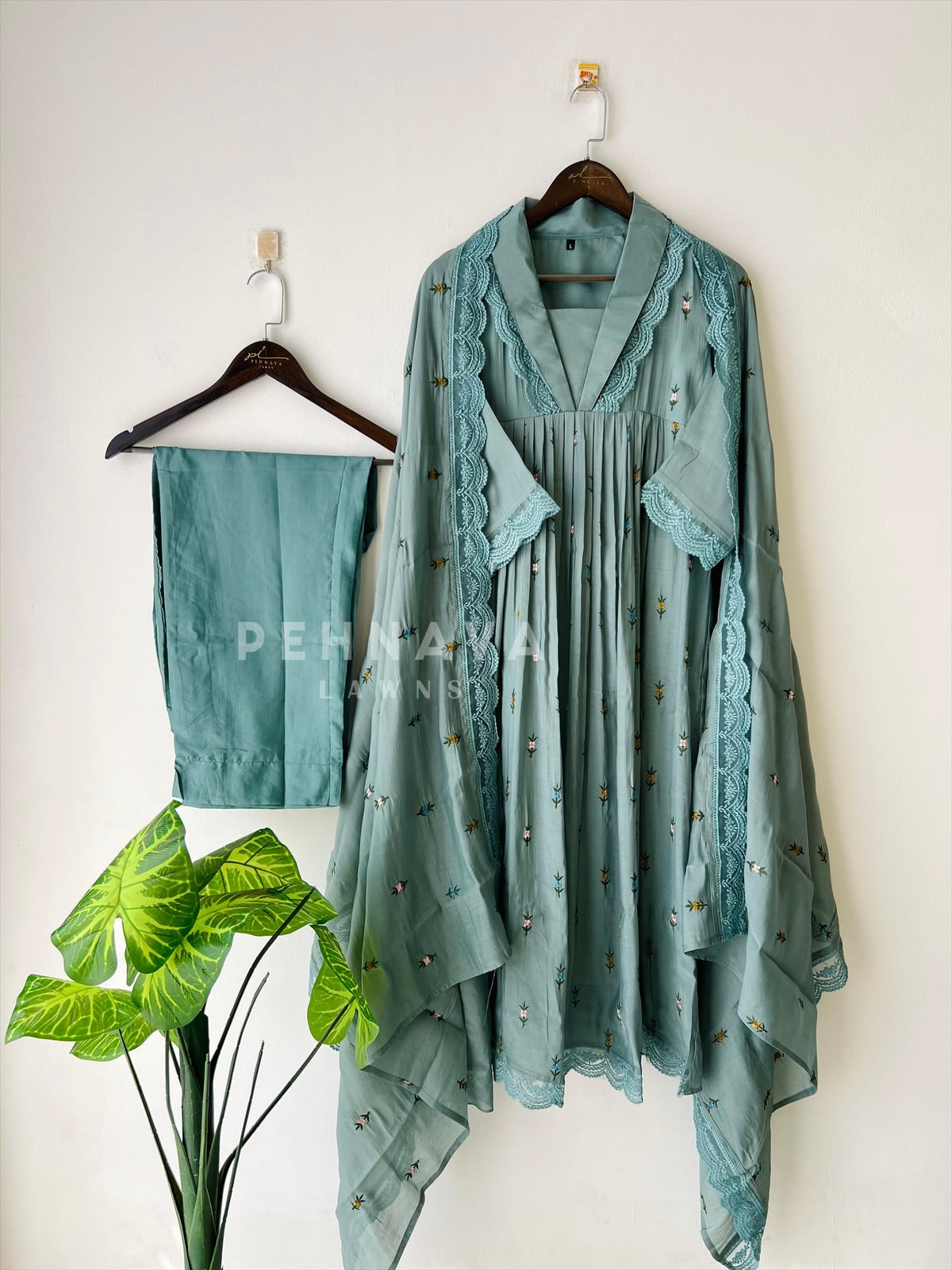 Pleated Yoke Anarkali Suit -12779