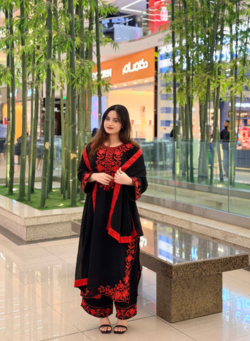 Sayyara Black Party wear Dress - Pehnava Lawns