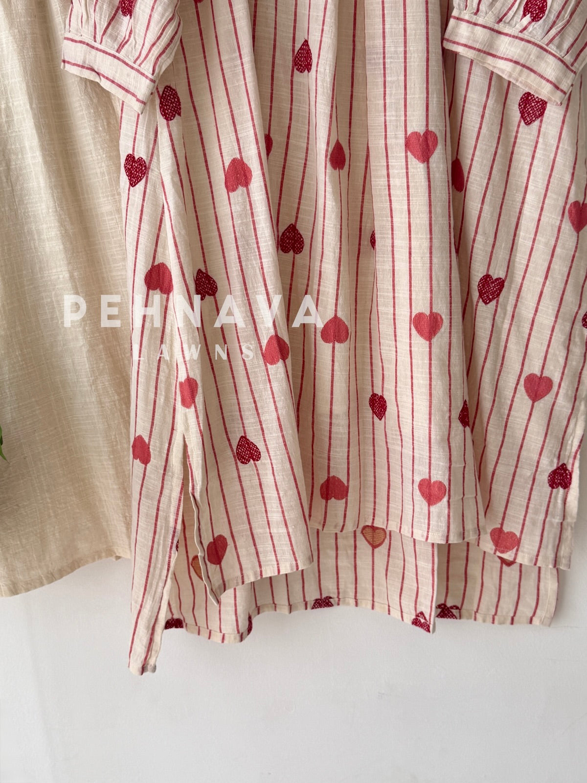 Striped Heart Embroidered Co-ord Set-6222