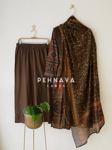 Ajrak Printed Three Piece Set