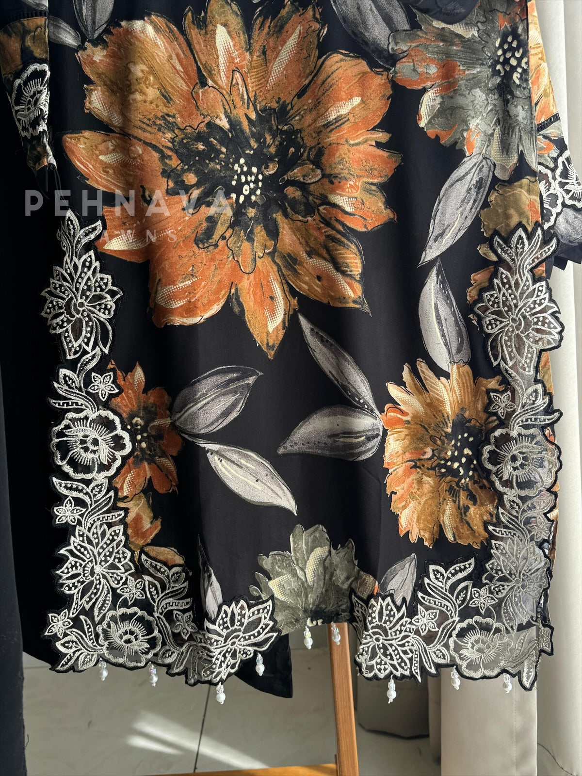 Floral Embroidery Kurtha set