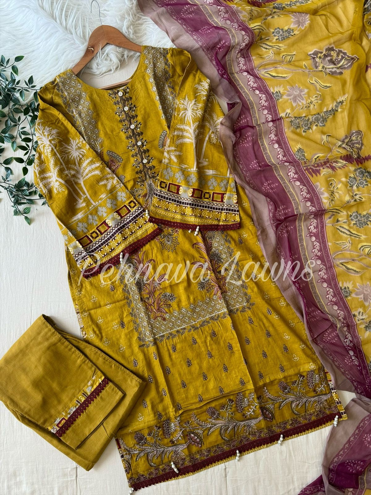 Embroidered Cotton Pakistani Suit-3374-M