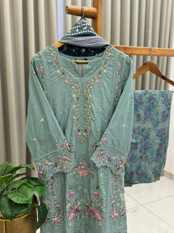 Premium Floral Embroidery lawn suit
