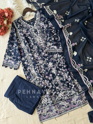 Classic Floral Embroidery Cotton Suit Set