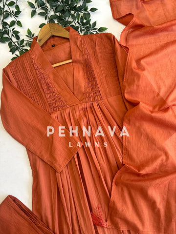 Solid Mulcotton Anarkali Suit