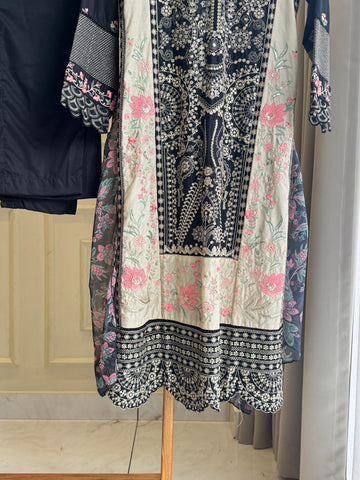 Binsaeed Pakistani Embroidered lawn Suit-0858