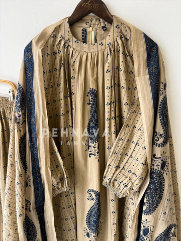 Cotton Paisley Print Three Piece Suit