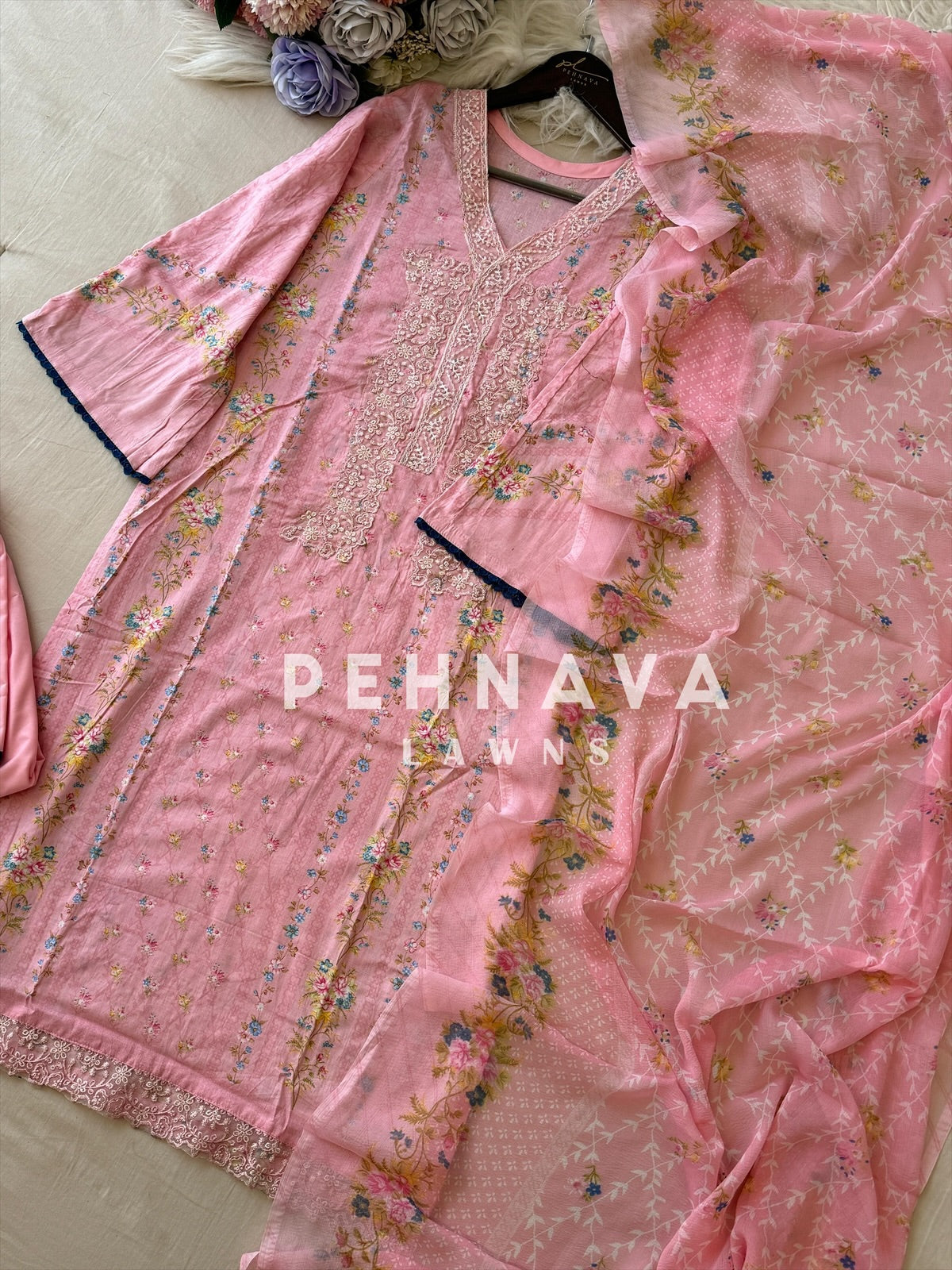 Blush Garden Embroidered Lawn Suit