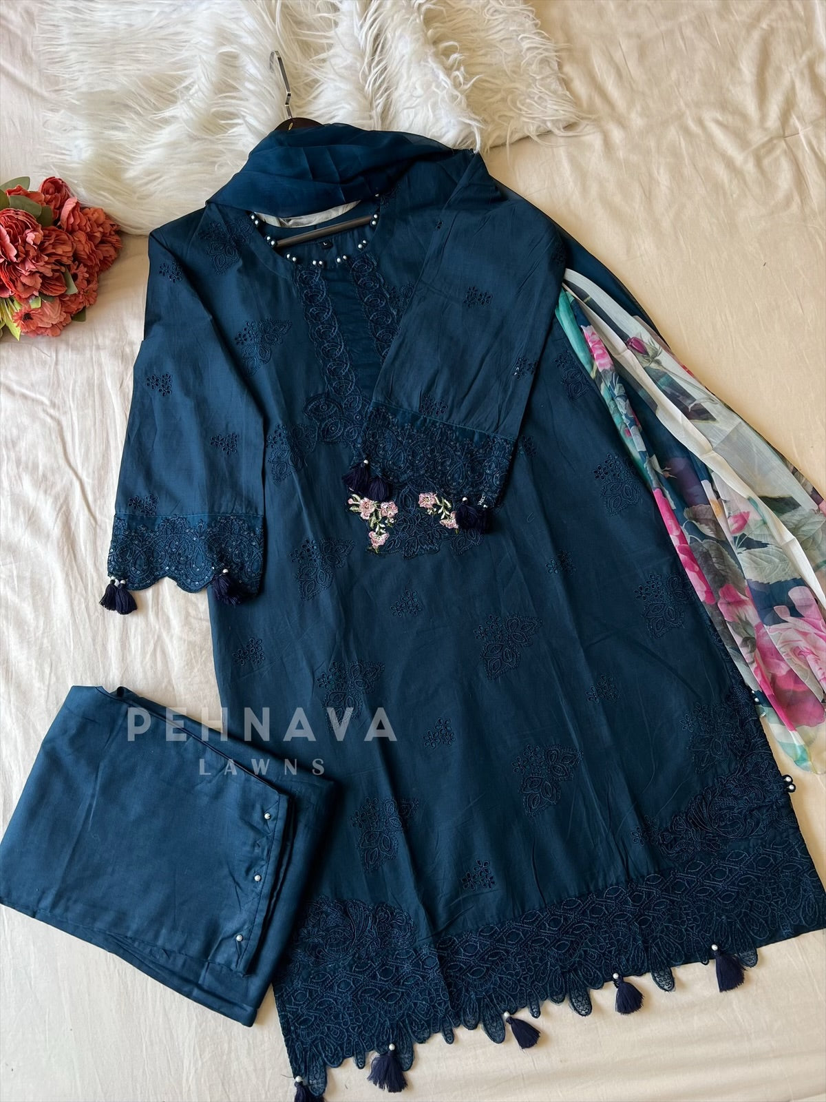 Premium Pak-Suit With Chiffon Dupatta - Pehnava Lawns