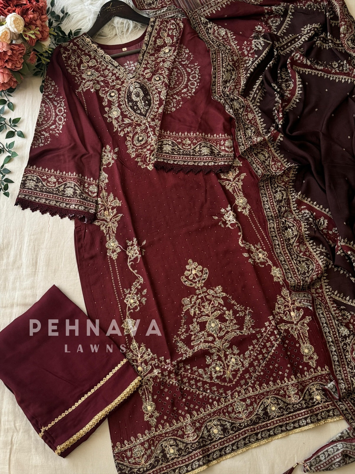 Muslin Unstitched Suit-KT-355 - Pehnava Lawns