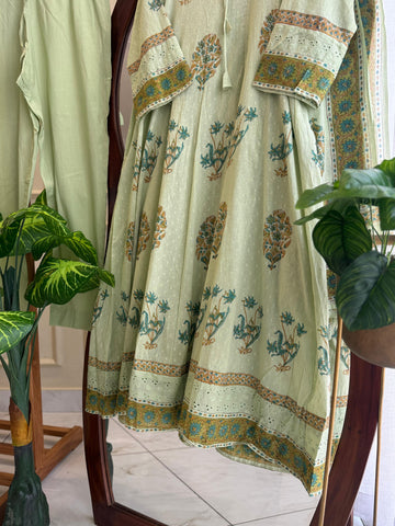 Floral pleated Anarkali Dress