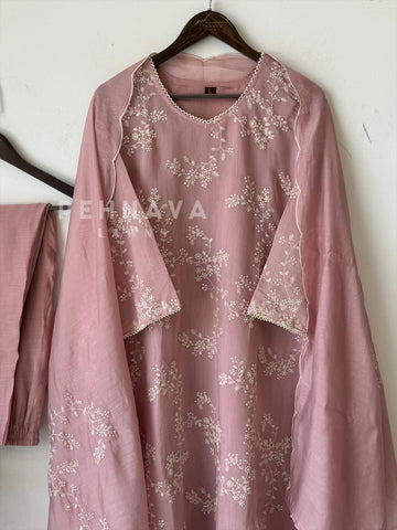 Elegant Embroidered Chanderi Suit-12818