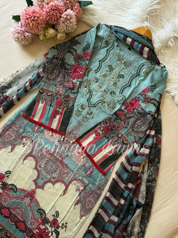 Essential Cotton Embroidered Suit-1110/ 1028