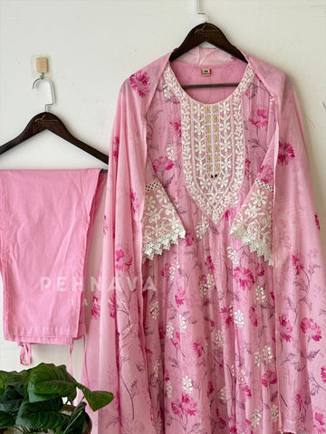 Mulcotton With Chikankari Embroidery Attire-3411