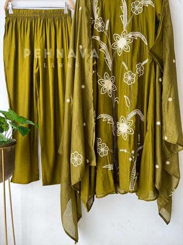 Floral Embroidered Suit-3022 - Pehnava Lawns
