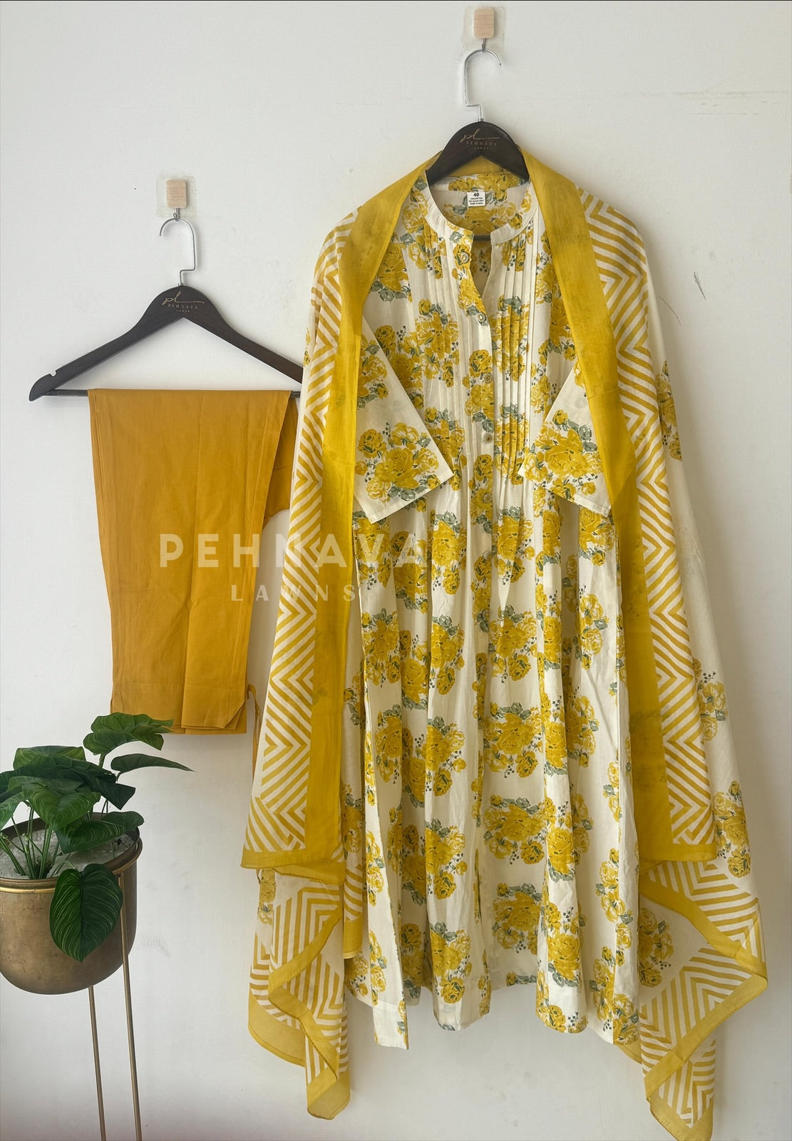 Floral Cotton Suit Set - Pehnava Lawns