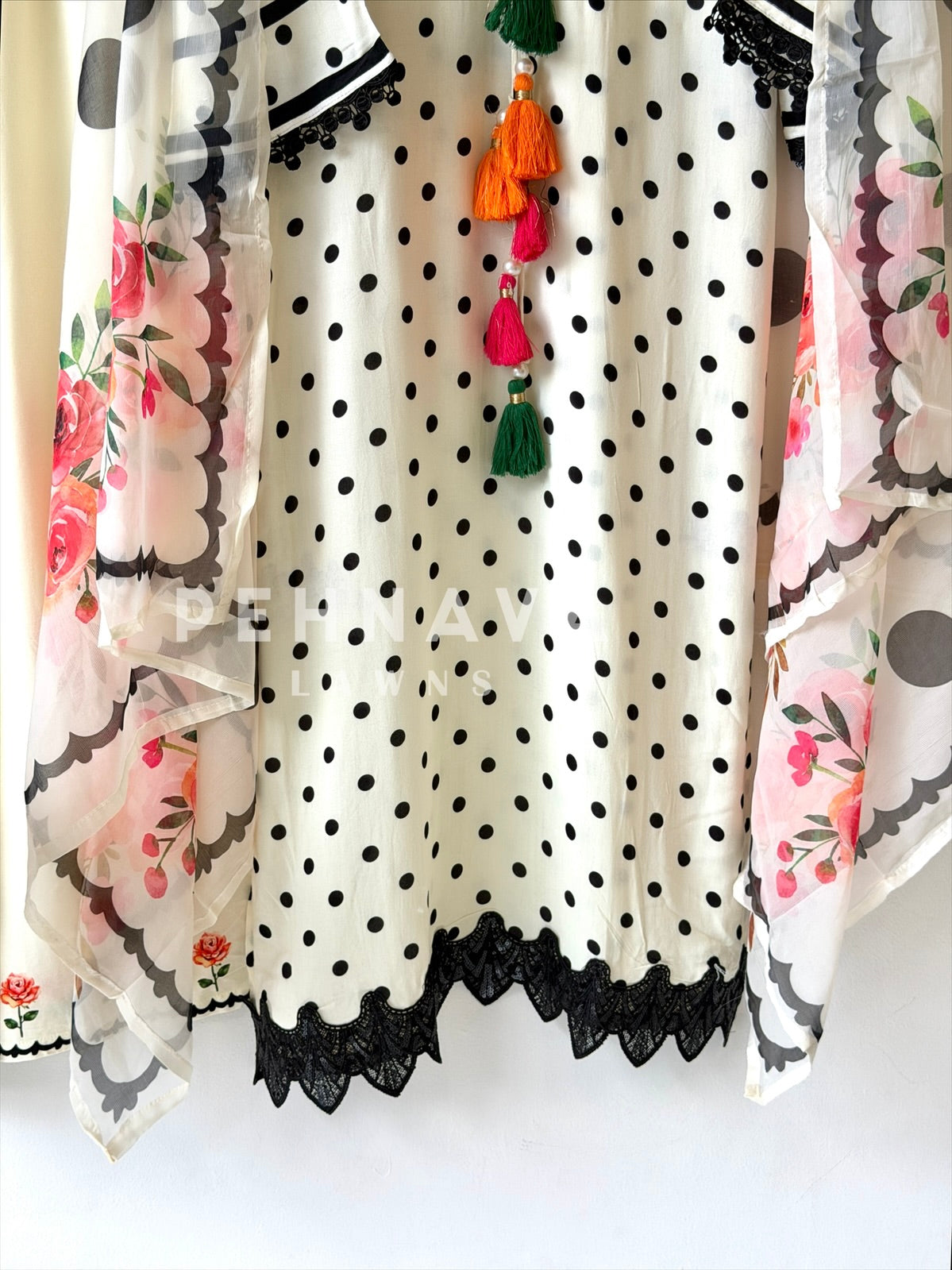 Rayon Polka Dot Printed Suit LRC 324