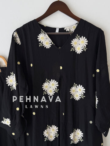 Floral Embroidered Imported Suit-2303