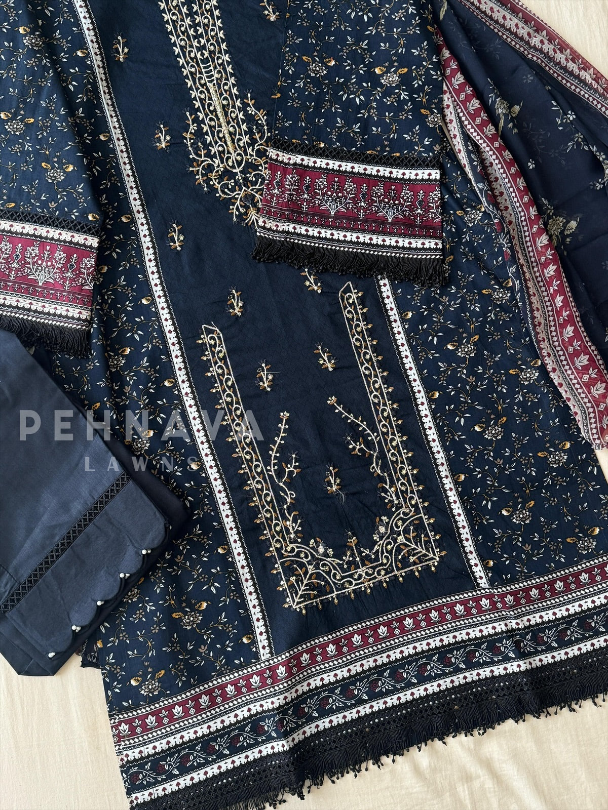 Blue Pakistani Printed Suit-AZ-1368-B