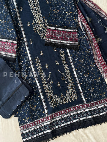 Blue Pakistani Printed Suit-AZ-1368-B