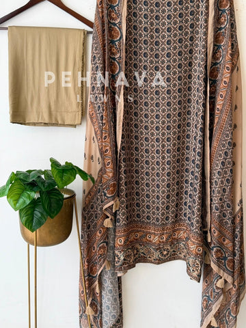 Ajrak Printed Unstitched Suit