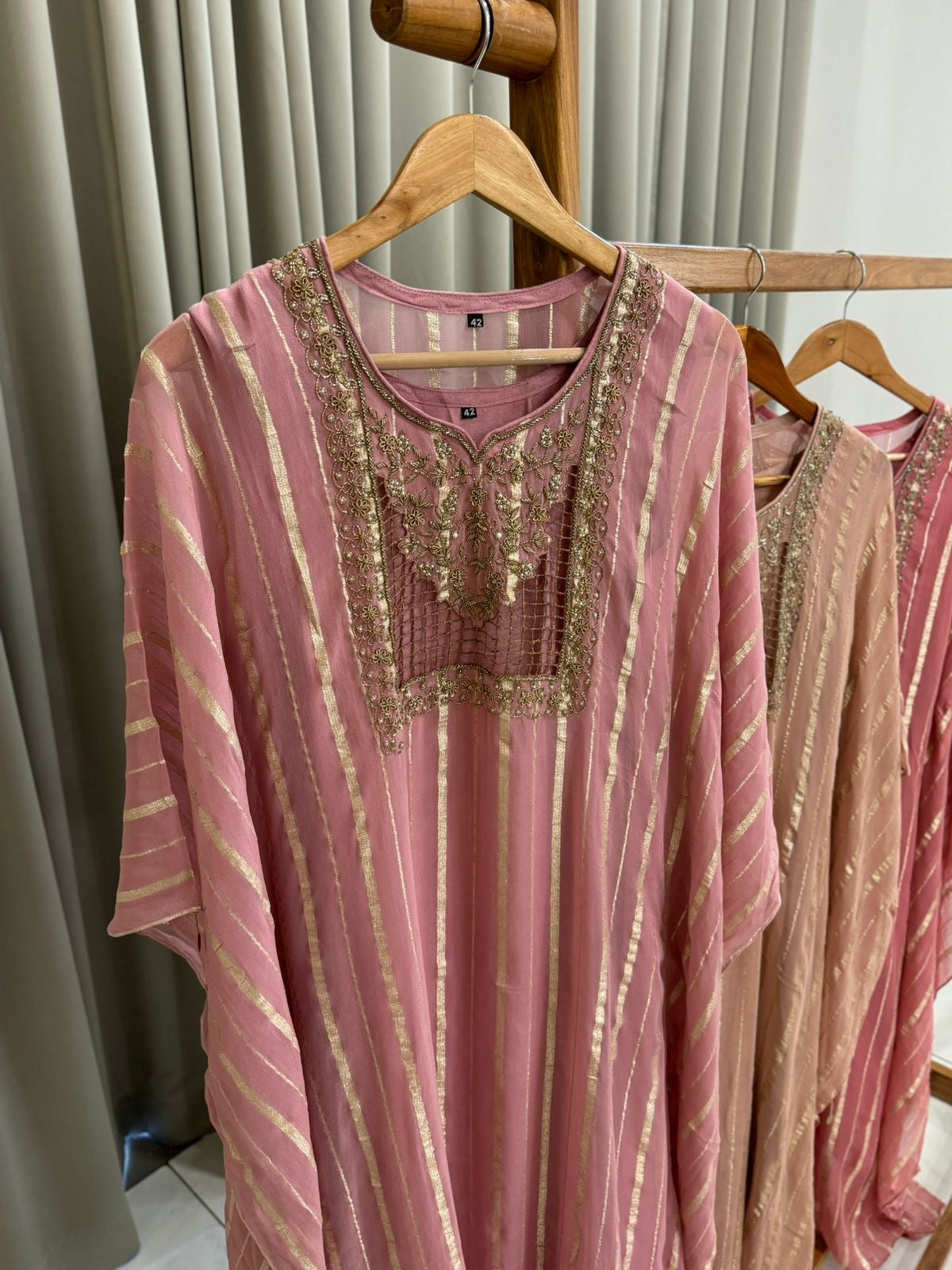 Organza Handworked kafthan with Zari-line
