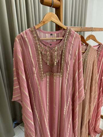 Organza Handworked kafthan with Zari-line