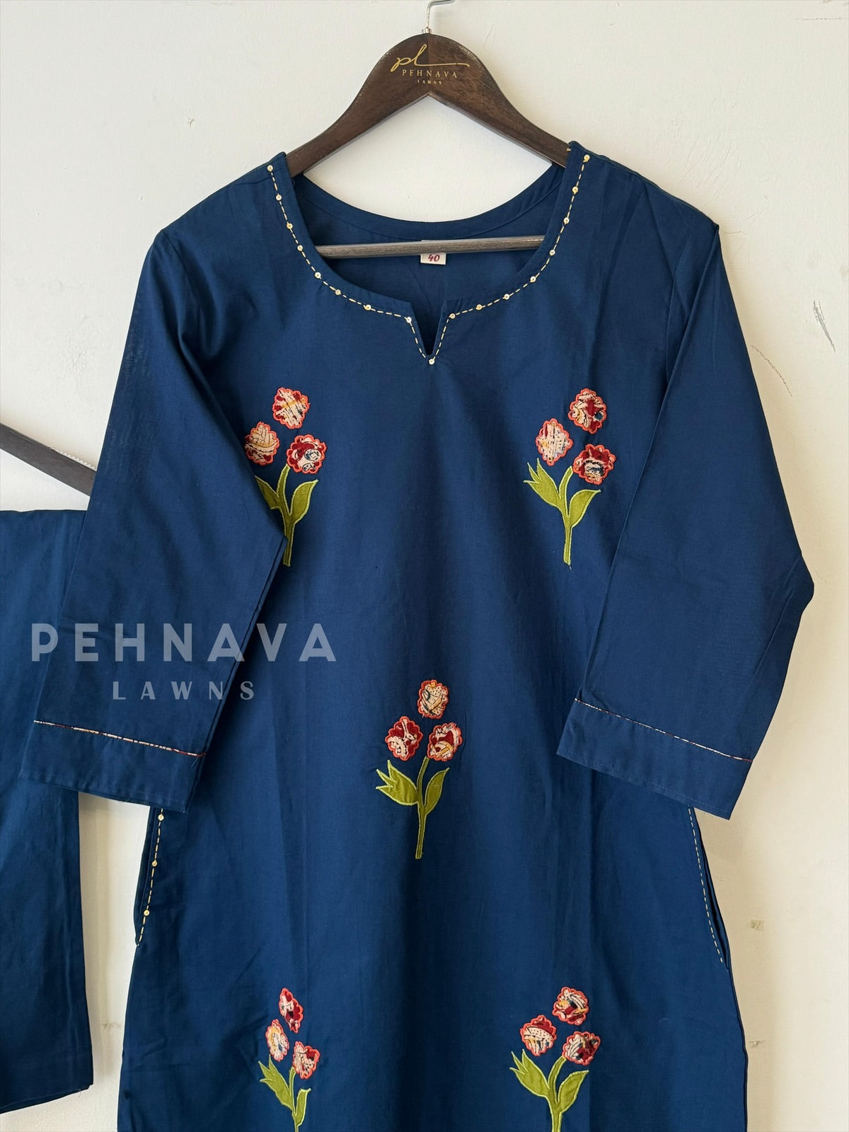 Appliqué Cotton Suit Set