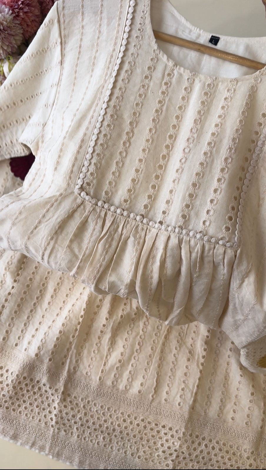 White Hakoba suit with Embroidery detailings