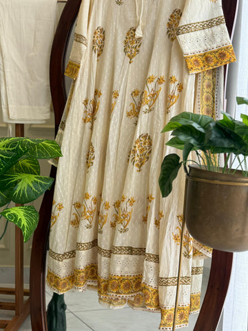 Floral pleated Anarkali Dress