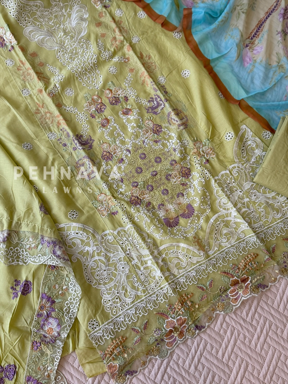Signature Embroidered Unstitched Suit-4216