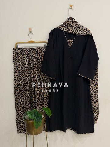 Minimal Animal Printed Three Piece Suit