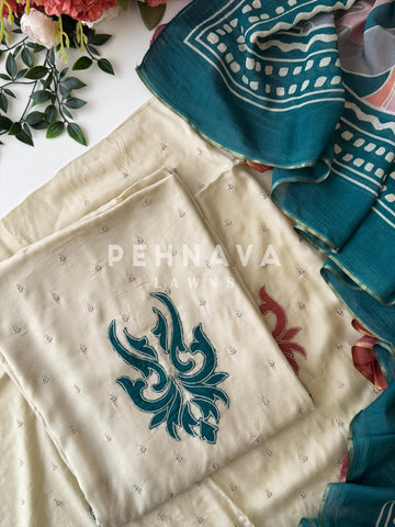 Cotacheck Embroidered Unstitched Suit-4070 - Pehnava Lawns