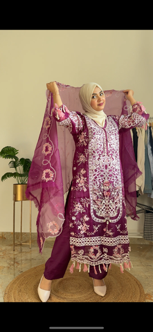 Heavy Organza Party Wear 13023