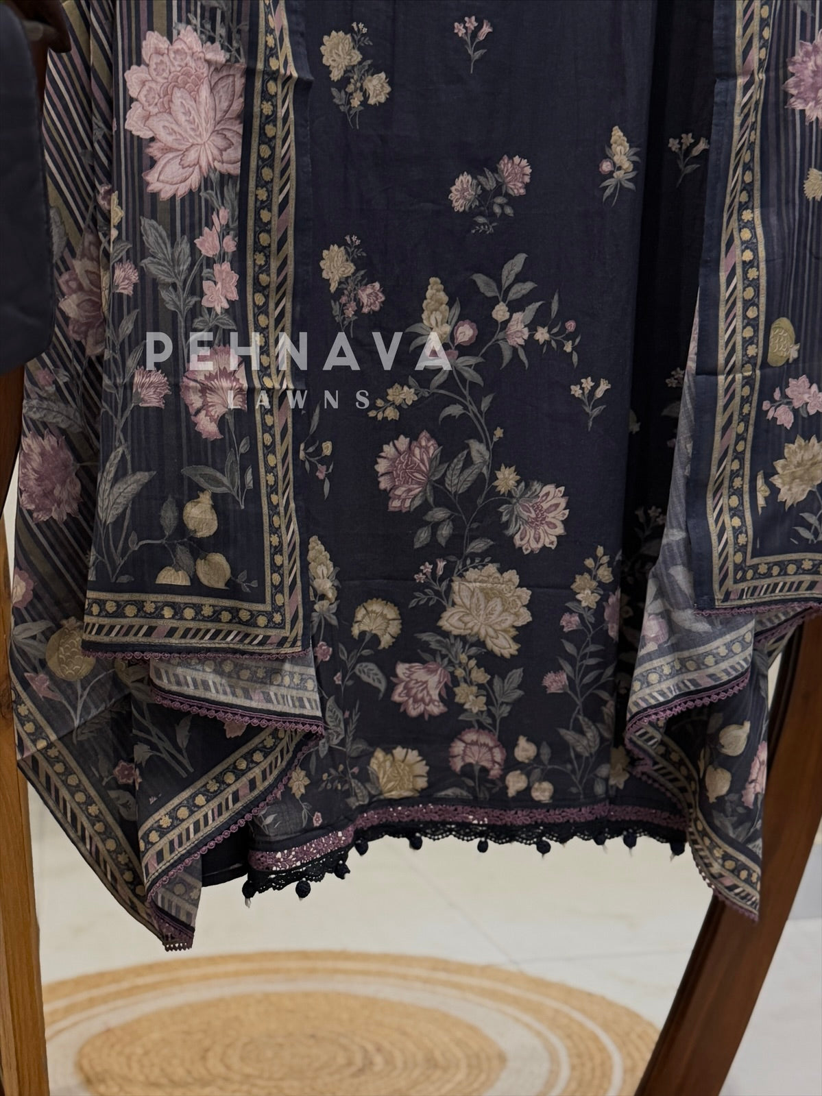 Floral Printed Unstitched Suit C-18