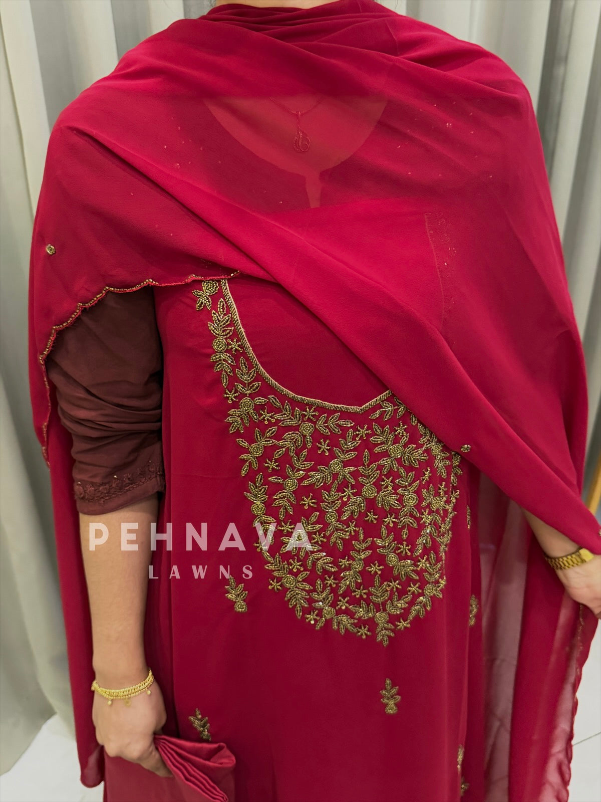 Premium Handworked Chiffon Unstitched Suit-SM-806