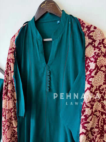 Front Panel Kurta Set with Dupatta