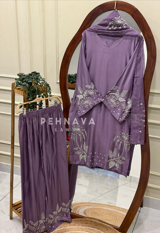 Premium Embroidered Three Piece Set-LRC321