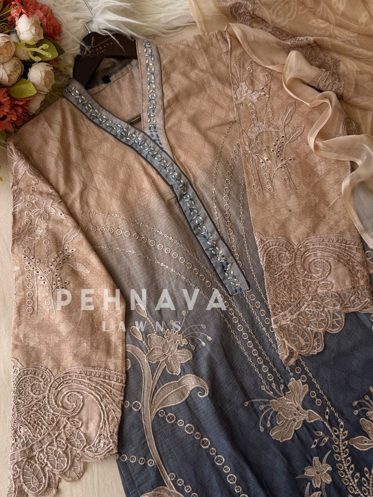 Cut Work Stitched Suit 1831