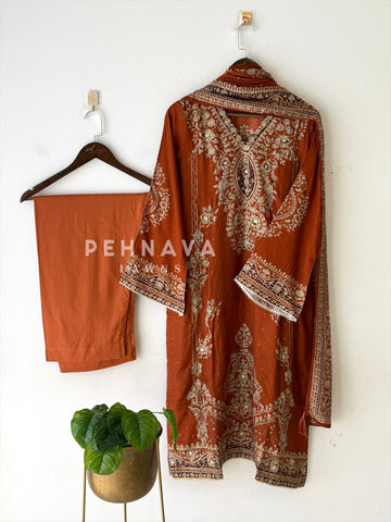 Muslin Unstitched Suit-KT355